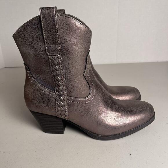 Frye and Co Daxx Stacked Heel Cowboy Boots Platinum Western Shoes Women's 6.5 - Picture 14 of 14